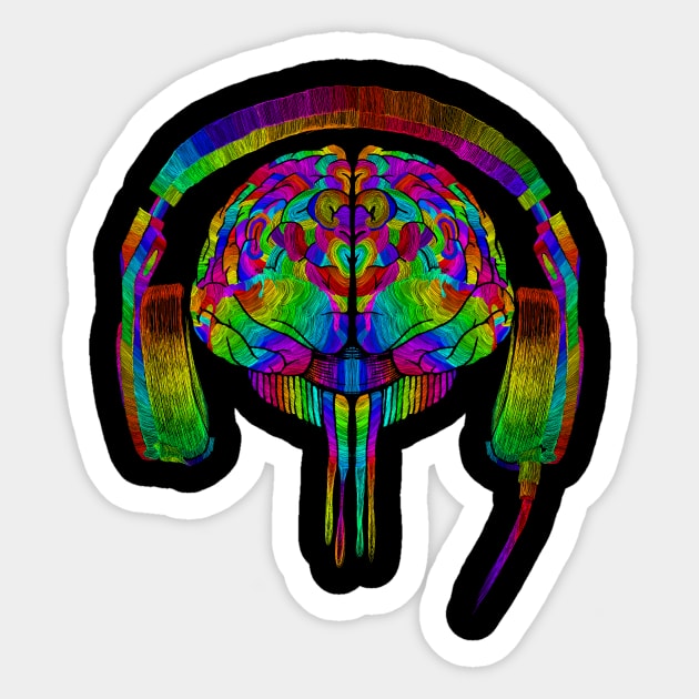 BRAIN DRIPPING MUSIC Sticker by KARMADESIGNER T-SHIRT SHOP